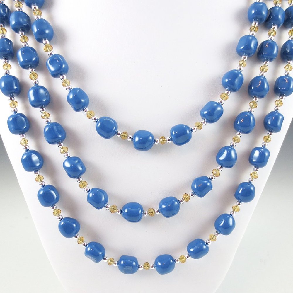 Crystal Pearl, Crystal, & Sterling 3-Necklace Set